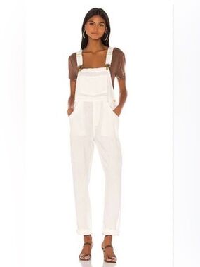 WeWoreWhat White Denim Overalls with Adjustable Straps